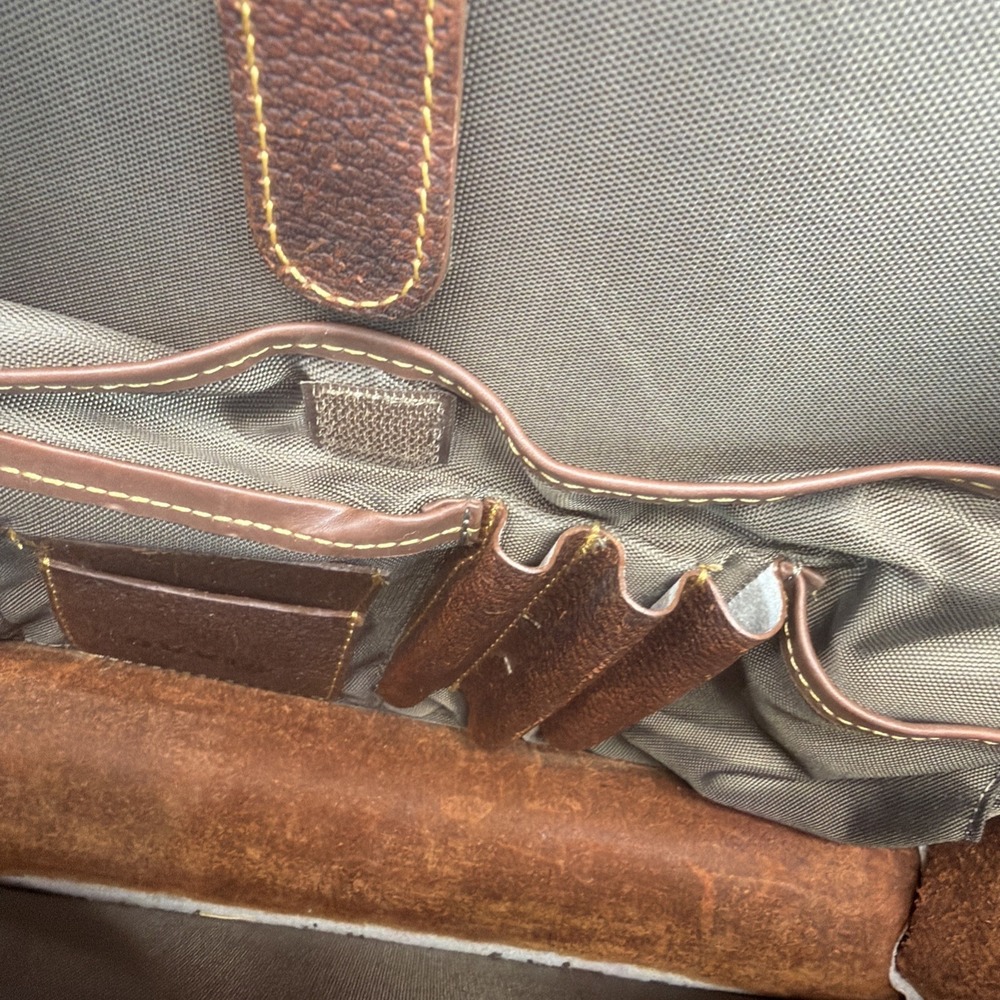 Vintage Orvis Leather Briefcase Attache Messenger Laptop Bag Brown Shoulder - Picture 12 of 16